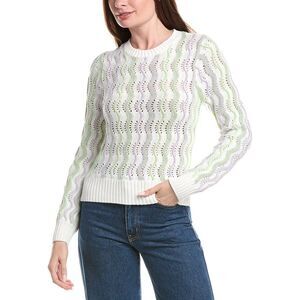 &Isla Womens  Charlotte Vertical Wave Stripe Top, White